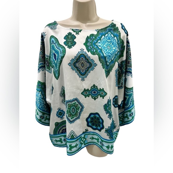 CHICOS Scarf-Print Top - Picture 5 of 13